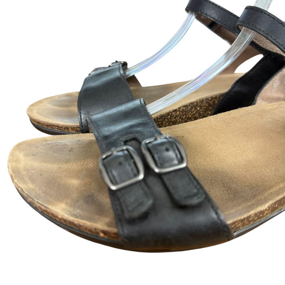 Dansko Rebekah 6021470200 Black Leather Sandals Ankle Strap Shoes sz 41 10.5 11 - Picture 8 of 16